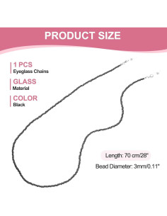 Cadenas para Gafas uxcell de Perlas Ajustables 70 cm 2