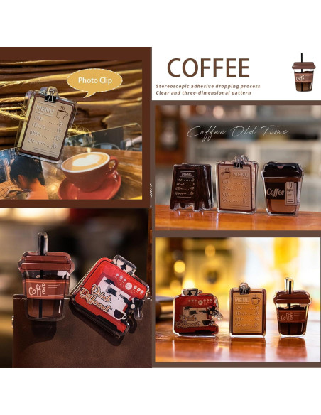 Doraking Clips de Foto Acrílico 2PCS Diseño Café 4.5-5.5cm