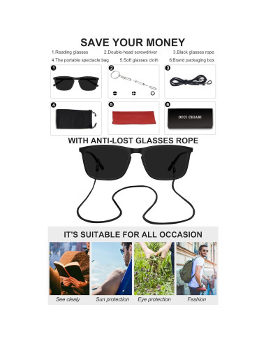 Gafas de Lectura Polarizadas OCCI CHIARI UV400 1.0 para Hombres