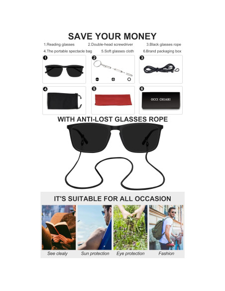 Gafas de Lectura Polarizadas OCCI CHIARI UV400 1.0 para Hombres