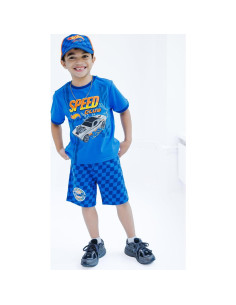 Conjunto 3 Piezas Hot Wheels: Camiseta, Pantalones Cortos y Gorra 2T 2