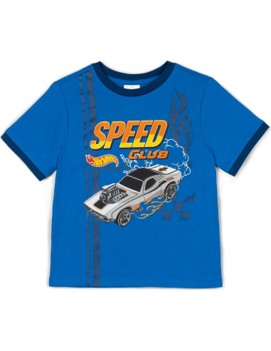 Conjunto 3 Piezas Hot Wheels: Camiseta, Pantalones Cortos y Gorra 2T