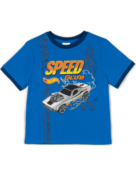 Conjunto 3 Piezas Hot Wheels: Camiseta, Pantalones Cortos y Gorra 2T