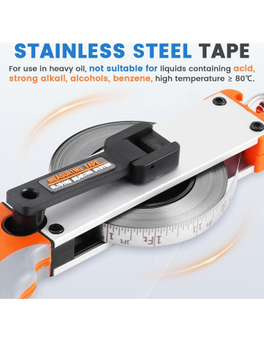 Cinta de Medición de Tanques de Aceite YJINGRUI 10m Acero Inoxidable