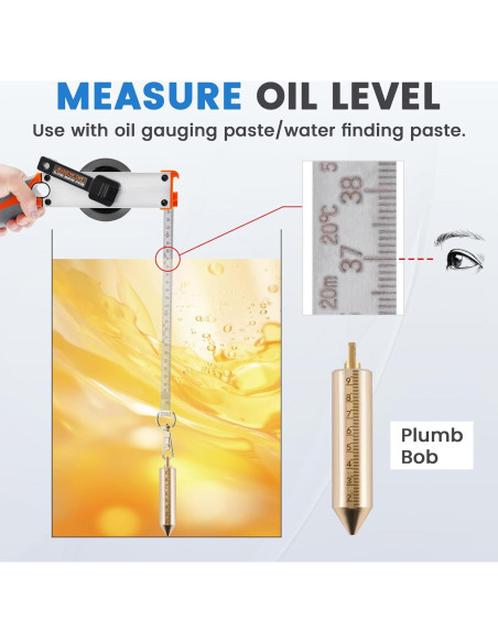 Cinta de Medición de Tanques de Aceite YJINGRUI 10m Acero Inoxidable