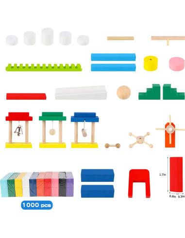 Juego de Dominó 1000 PZS Wondertoys con 11 Bloques Adicionales