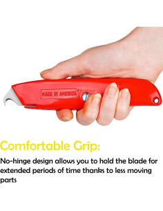 Cuchillo Utility WEUPE con Cuchilla de Gancho - Metal Rojo 2