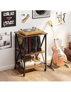 Soporte para Tocadiscos Giantex con Estación de Carga y Almacenamiento 2