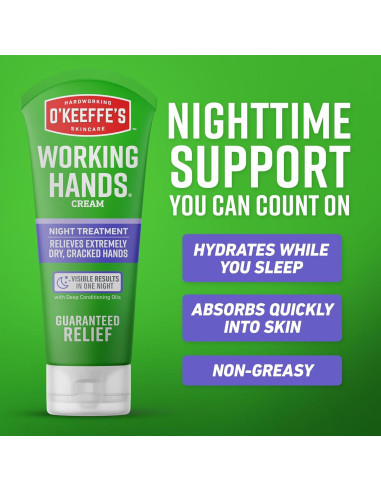 Crema de Manos O'Keeffe's Tratamiento Nocturno 3 oz - Paquete de 2