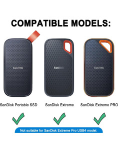 Funda Dura Lacdo para SanDisk Extreme Pro 500GB a 8TB Negra 2