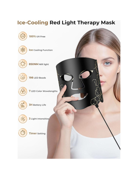 Máscara de Terapia de Luz LED Shenzhen Eyco E106A 7 Modos