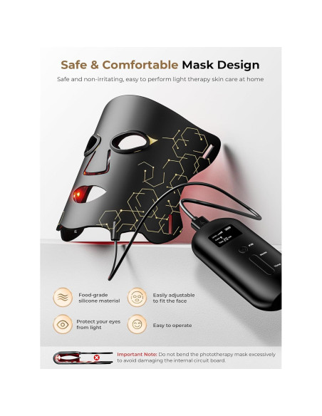 Máscara de Terapia de Luz LED Shenzhen Eyco E106A 7 Modos