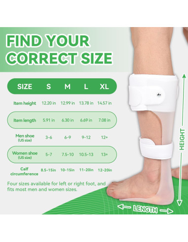 Férula AFO Orthomen XL Izquierdo para Pie Caído - Alivio Neuropatía