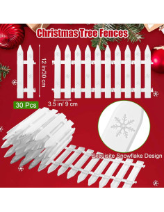 Cercas de Árbol de Navidad Aodaer 30 Piezas Plástico Blanco 2