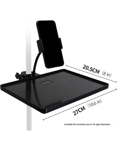 Bandeja de Accesorios para Micrófono BOOMARM03 con Soporte para Teléfono