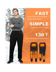 Pantalones Térmicos Calentados FERNIDA para Hombre - Negro 2