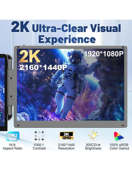 Extensión de Pantalla Cenerius 2K 14" para Laptop IPS