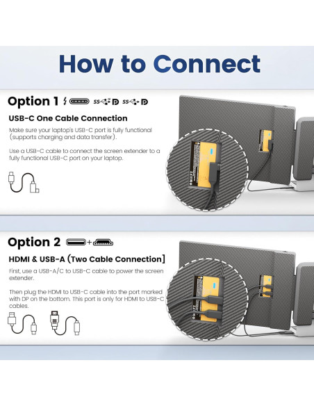Extensión de Pantalla Cenerius 2K 14" para Laptop IPS