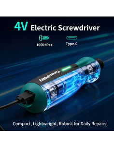 Destornillador Eléctrico GRENPRO 4V Inalámbrico con 51 Puntas 2