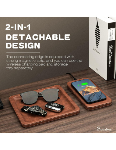 Bandeja de Carga Inalámbrica de Cuero Funistree 15W