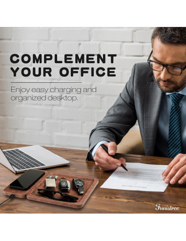 Bandeja de Carga Inalámbrica de Cuero Funistree 15W