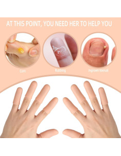 Protectores de Dedos de Silicona HydtoKun - Alivio para Artritis y Heridas - Paquete de 12 2