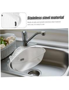 Canasta de Drenaje Triangular Acero Inoxidable STOBOK 22x16.5cm 2