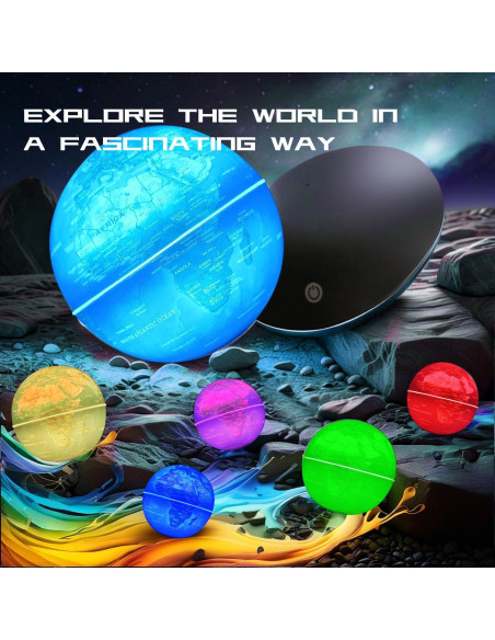 Globo Levitatante Magnético Poojaed 15.24 cm Mapa Mundial LED