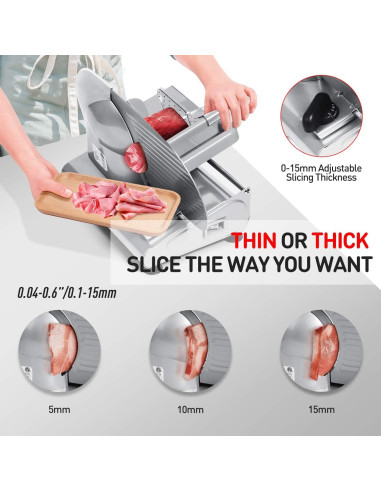 Cortadora de Carne Eléctrica Techwood 200W con Cuchilla 22.86cm