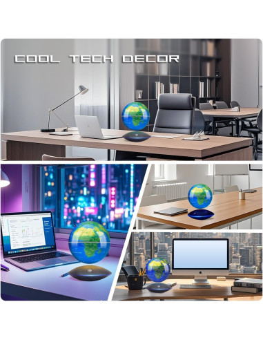 Globo Levitatante Magnético Poojaed 15.24 cm Mapa Mundial LED