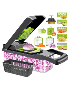 Cortador de Verduras Manual LIBERHAUS 14 en 1 con Contenedor