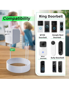 Transformador de Timbre 24V XZGM para Ring y Google Nest 2