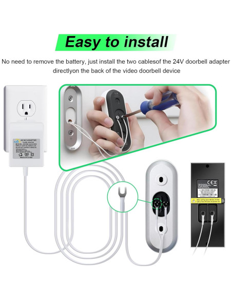 Transformador de Timbre 24V XZGM para Ring y Google Nest