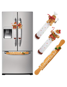Juego de Fundas para Manijas de Refrigerador Navidad NuestroCalor - 3 Unidades Jengibre