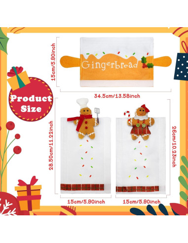 Juego de Fundas para Manijas de Refrigerador Navidad NuestroCalor - 3 Unidades Jengibre