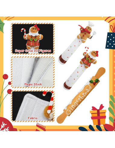 Juego de Fundas para Manijas de Refrigerador Navidad NuestroCalor - 3 Unidades Jengibre