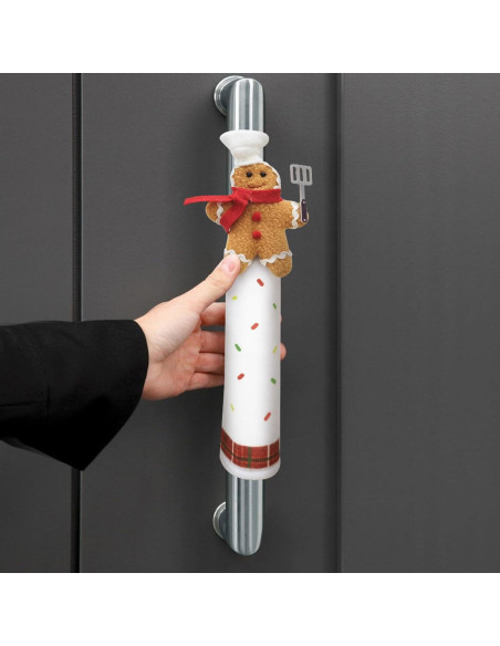 Juego de Fundas para Manijas de Refrigerador Navidad NuestroCalor - 3 Unidades Jengibre