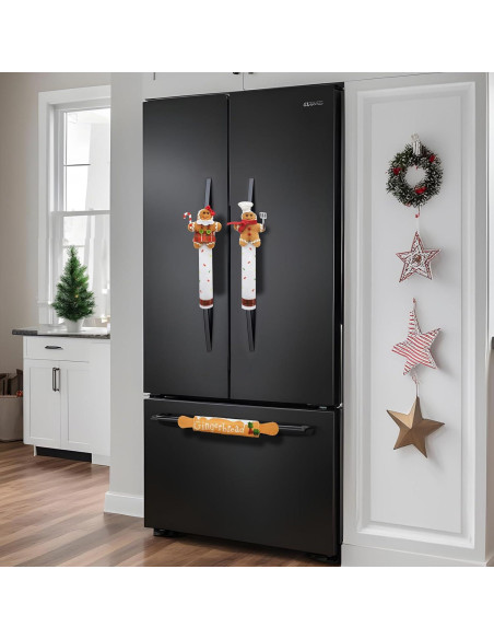 Juego de Fundas para Manijas de Refrigerador Navidad NuestroCalor - 3 Unidades Jengibre
