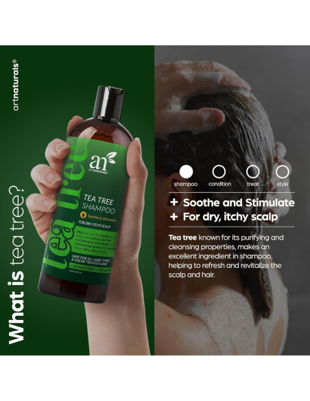 Champú ArtNaturals 473ml - Aceite de Árbol de Té Puro - Anticaspa