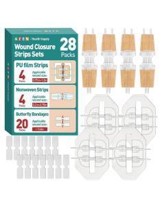 Kit de Cierre de Heridas AZEN 28 Piezas Vendajes Mariposa