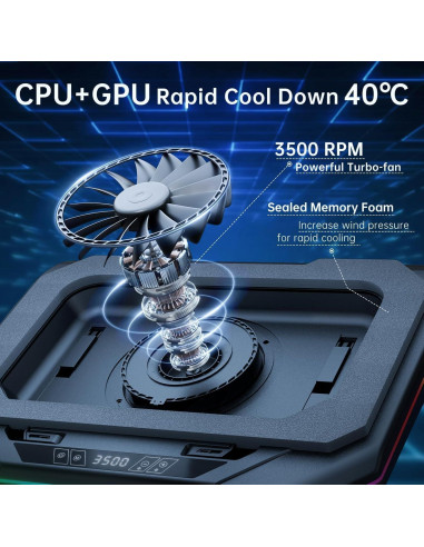Base de Enfriamiento PHAPPY para Laptop Gamer 14-17" RGB
