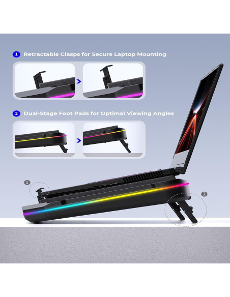 Base de Enfriamiento PHAPPY para Laptop Gamer 14-17" RGB