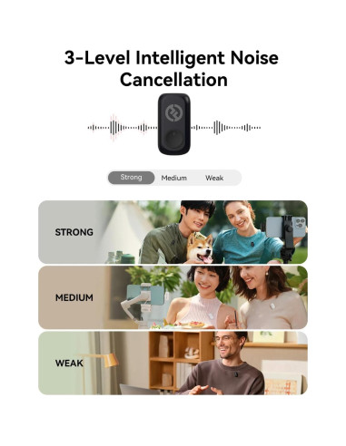 Micrófono Inalámbrico Hollyland Lark A1 para iPhone y Android, 48kHz/24-bit, Cancelación de Ruido