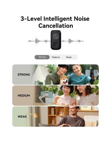 Micrófono Inalámbrico Hollyland Lark A1 para iPhone y Android, 48kHz/24-bit, Cancelación de Ruido