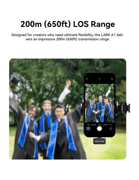 Micrófono Inalámbrico Hollyland Lark A1 para iPhone y Android, 48kHz/24-bit, Cancelación de Ruido