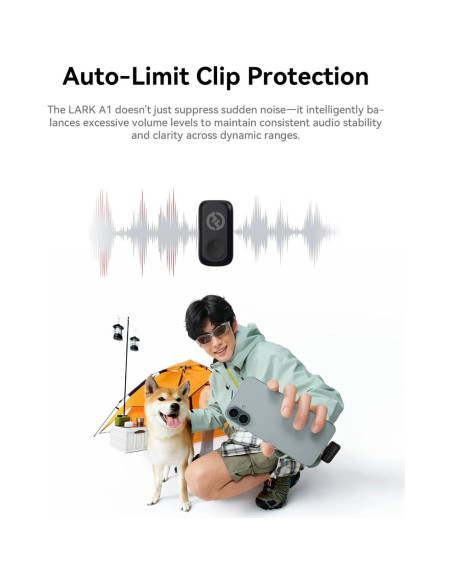Micrófono Inalámbrico Hollyland Lark A1 para iPhone y Android, 48kHz/24-bit, Cancelación de Ruido