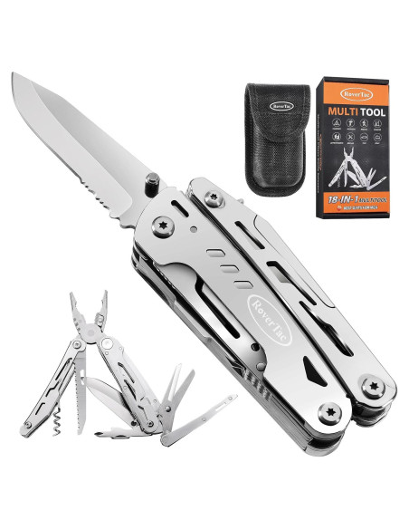 Cuchillo Multiuso RoverTac 18 en 1 Acero Inoxidable Camping