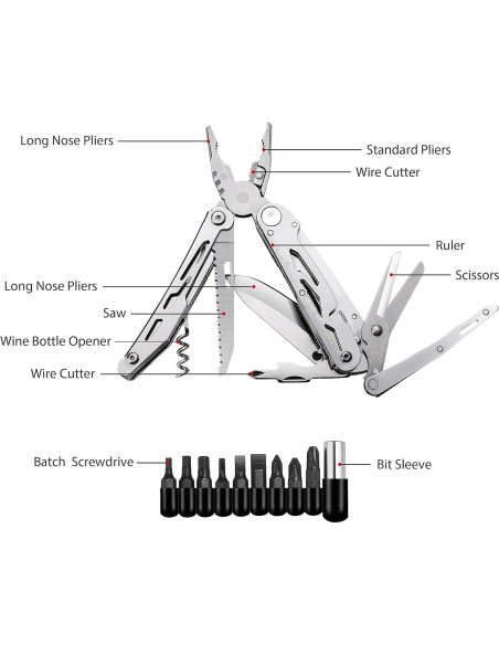 Cuchillo Multiuso RoverTac 18 en 1 Acero Inoxidable Camping