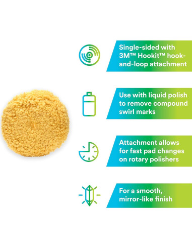 Almohadilla de Pulido de Lana 3M 9" (22.86 cm) Amarillo