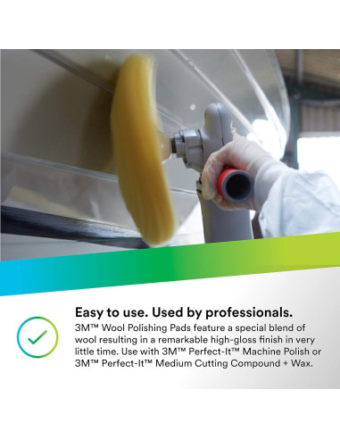 Almohadilla de Pulido de Lana 3M 9" (22.86 cm) Amarillo